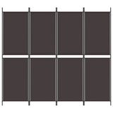 4-Panel Room Divider Brown 200x180 cm Fabric - Side View