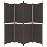 4-Panel Room Divider Brown 200x180 cm Fabric