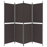 4-Panel Room Divider Brown 200x180 cm Fabric - Top-Down View