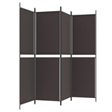 4-Panel Room Divider Brown 200x180 cm Fabric - 45-Degree Angle