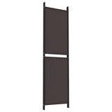 4-Panel Room Divider Brown 200x180 cm Fabric - Rear View
