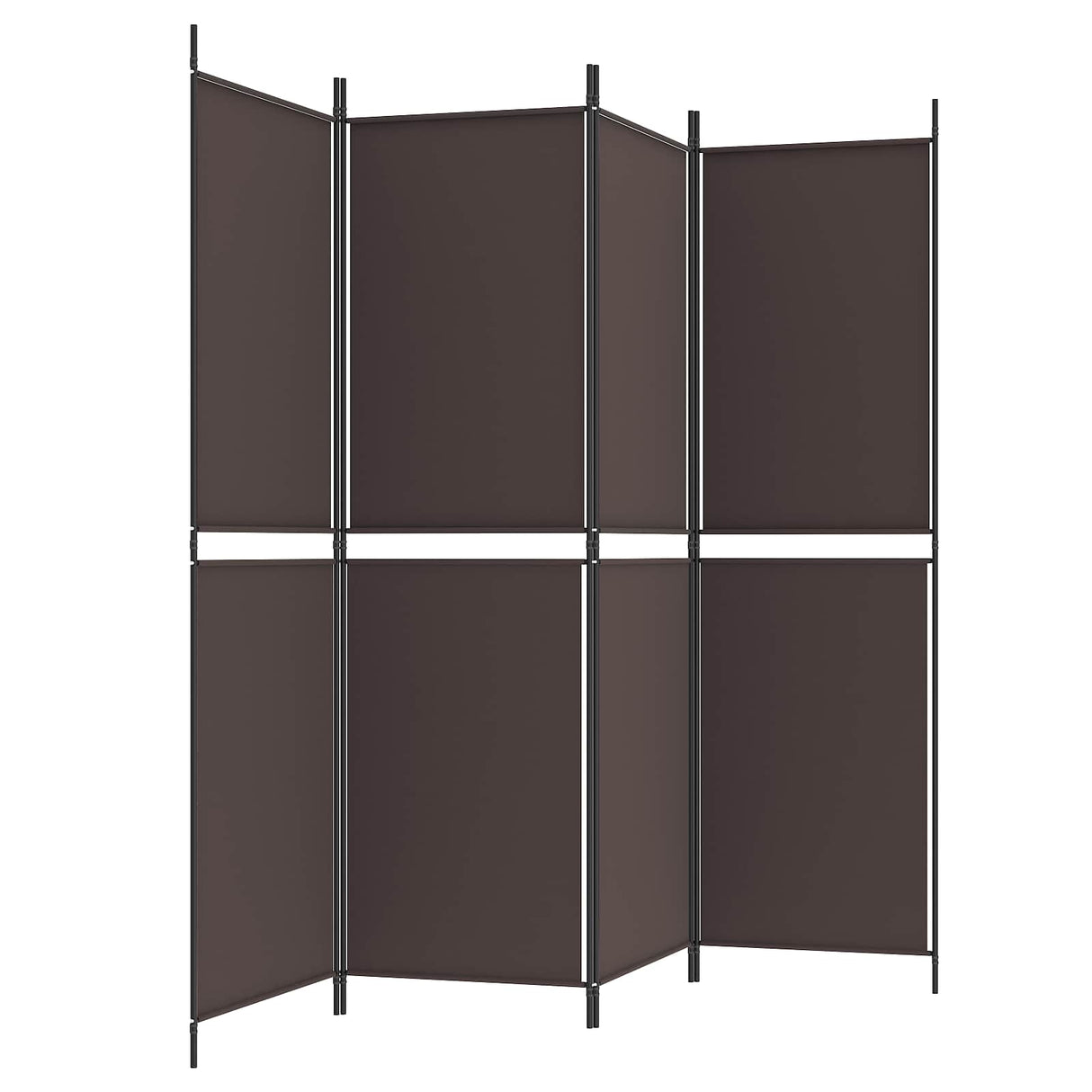 4-Panel Room Divider Brown 200x180 cm Fabric