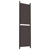 4-Panel Room Divider Brown 200x180 cm Fabric - 45-Degree Angle