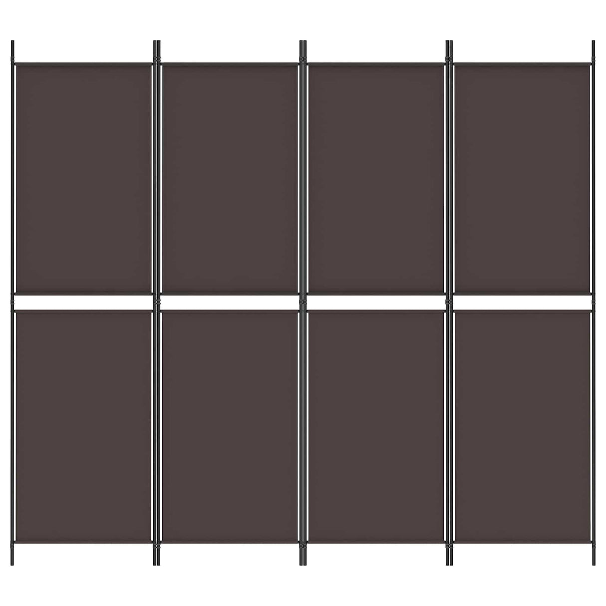 4-Panel Room Divider Brown 200x180 cm Fabric