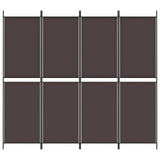 4-Panel Room Divider Brown 200x180 cm Fabric