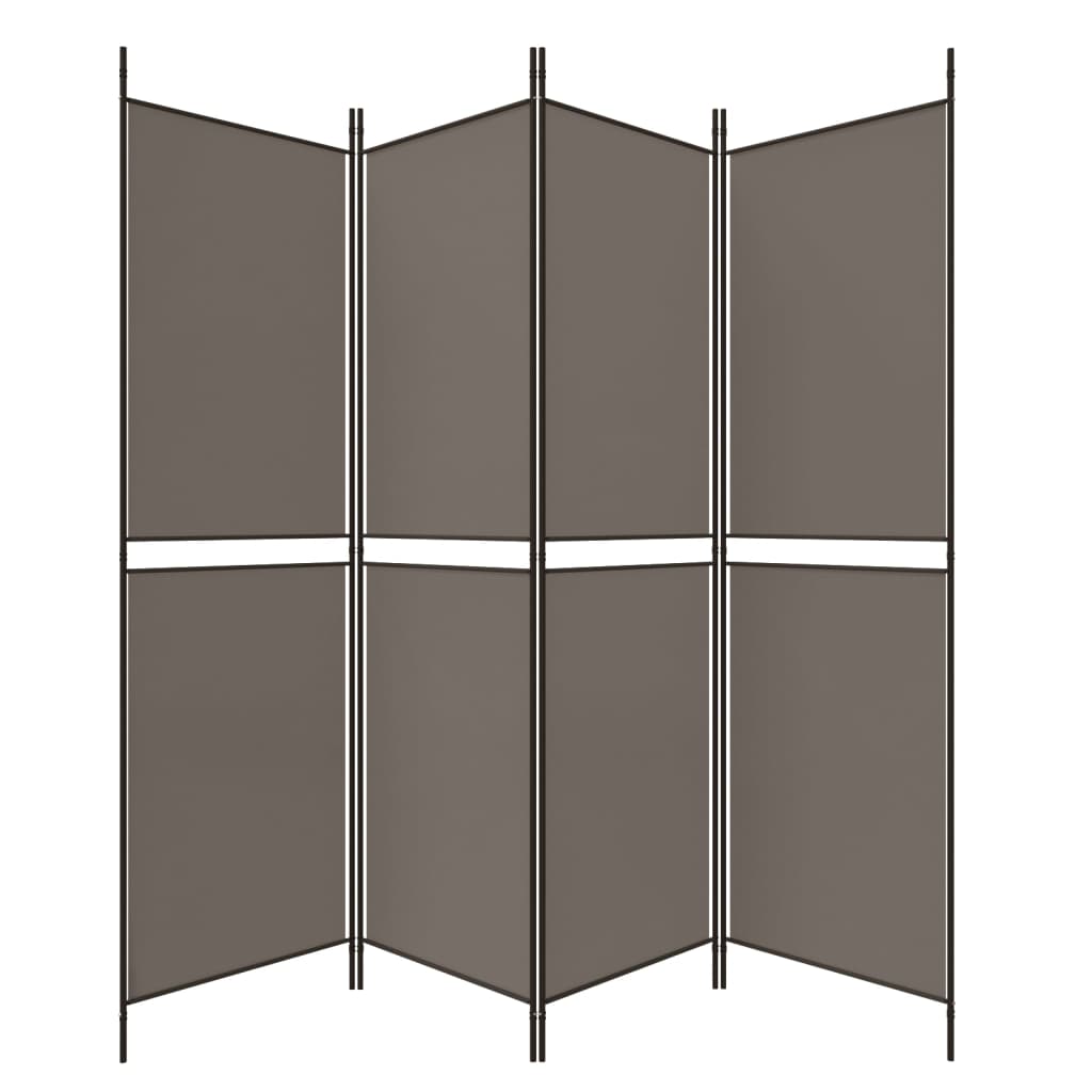 4-Panel Room Divider Anthracite 200x180 cm Fabric