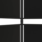 4-Panel Room Divider Black 200x180 cm Fabric - Close-Up Angle