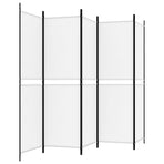 5-Panel Room Divider White 250x180 cm Fabric