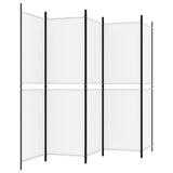 5-Panel Room Divider White 250x180 cm Fabric - 45-Degree Angle