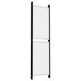 5-Panel Room Divider White 250x180 cm Fabric