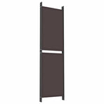 5-Panel Room Divider Brown 250x180 cm Fabric