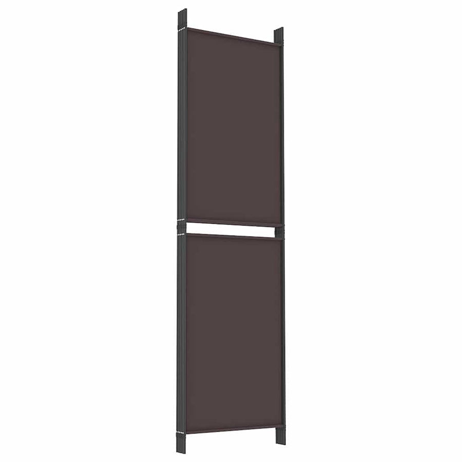 5-Panel Room Divider Brown 250x180 cm Fabric