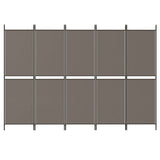 5-Panel Room Divider Anthracite 250x180 cm Fabric
