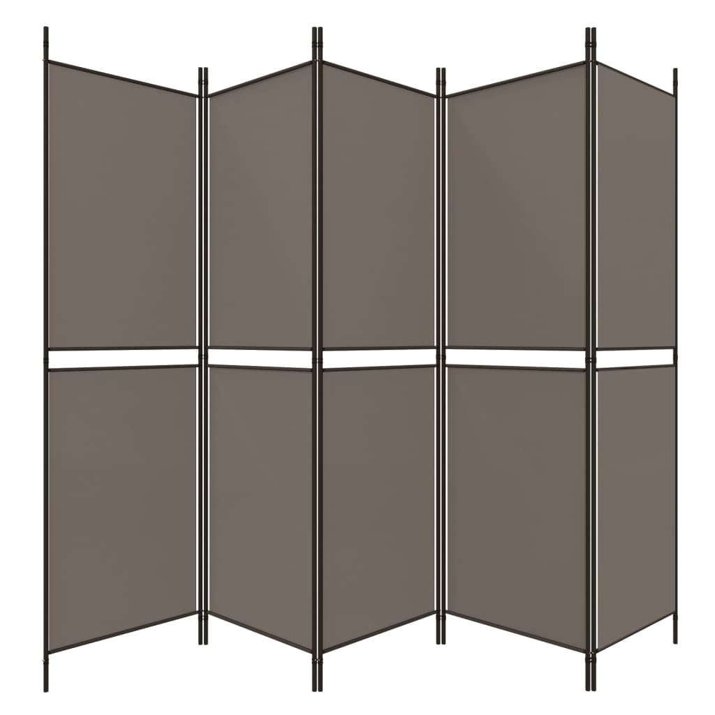 5-Panel Room Divider Anthracite 250x180 cm Fabric