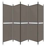 5-Panel Room Divider Anthracite 250x180 cm Fabric