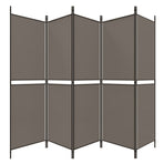 5-Panel Room Divider Anthracite 250x180 cm Fabric