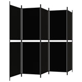 5-Panel Room Divider Black 250x180 cm Fabric