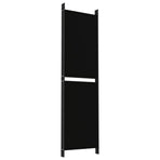 5-Panel Room Divider Black 250x180 cm Fabric