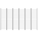 6-Panel Room Divider White 300x180 cm Fabric