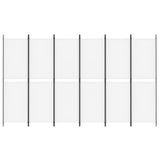 6-Panel Room Divider White 300x180 cm Fabric - Side View