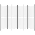 6-Panel Room Divider White 300x180 cm Fabric