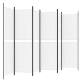 6-Panel Room Divider White 300x180 cm Fabric