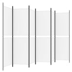 6-Panel Room Divider White 300x180 cm Fabric