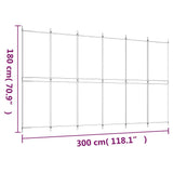 6-Panel Room Divider White 300x180 cm Fabric - Low Angle