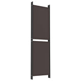 6-Panel Room Divider Brown 300x180 cm Fabric - 45-Degree Angle