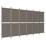 6-Panel Room Divider Anthracite 300x180 cm Fabric - Front View