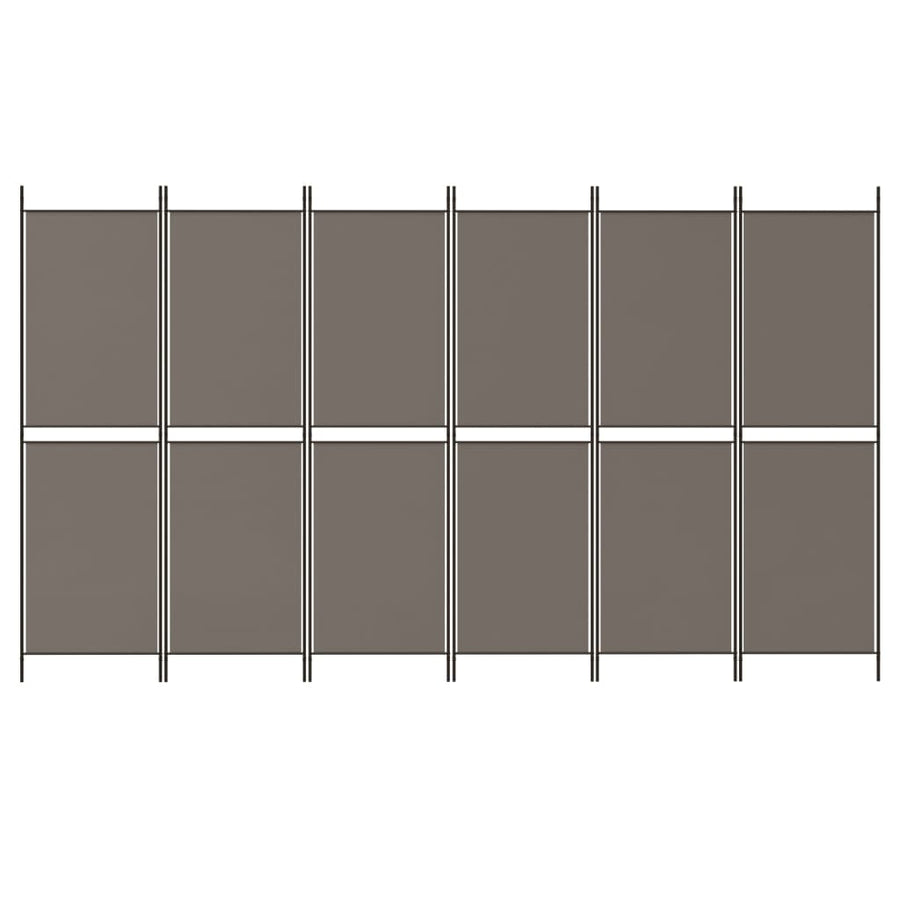 6-Panel Room Divider Anthracite 300x180 cm Fabric