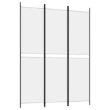 3-Panel Room Divider White 150x200 cm Fabric - Front View