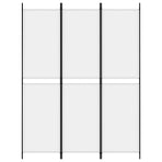 3-Panel Room Divider White 150x200 cm Fabric