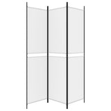 3-Panel Room Divider White 150x200 cm Fabric - Top-Down View