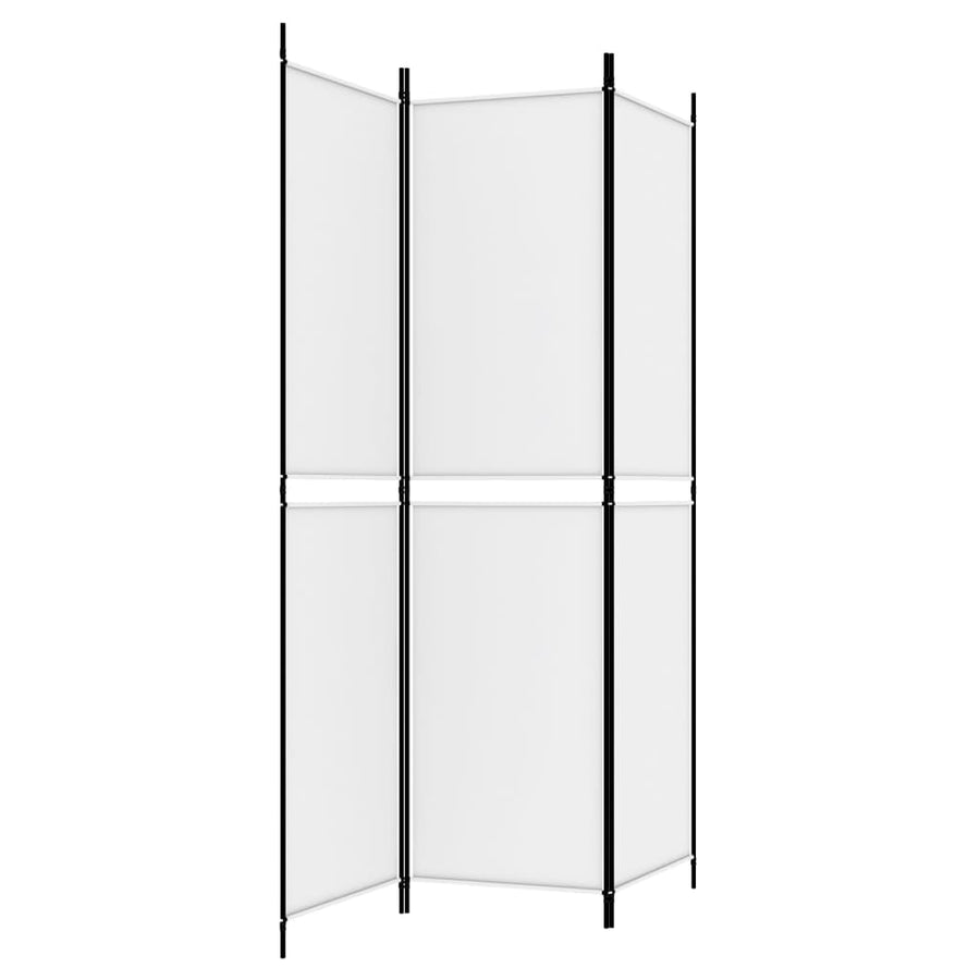 3-Panel Room Divider White 150x200 cm Fabric