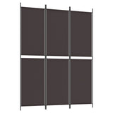 3-Panel Room Divider Brown 150x200 cm Fabric