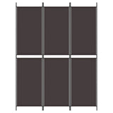 3-Panel Room Divider Brown 150x200 cm Fabric