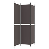 3-Panel Room Divider Brown 150x200 cm Fabric