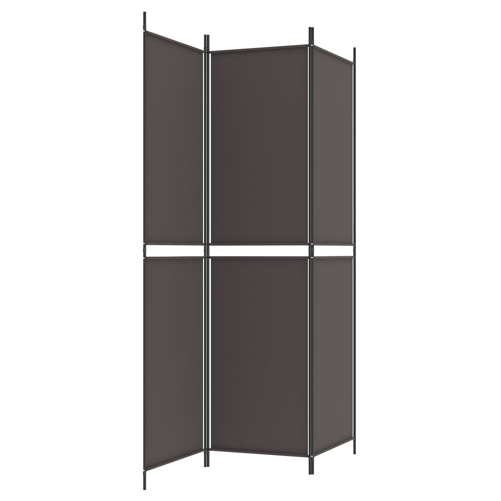 3-Panel Room Divider Brown 150x200 cm Fabric