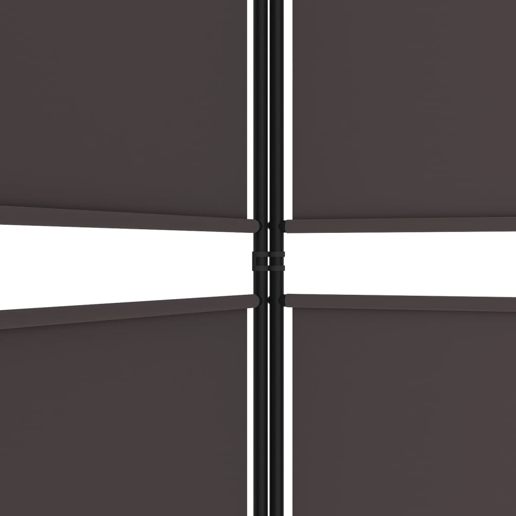 3-Panel Room Divider Brown 150x200 cm Fabric