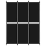 3-Panel Room Divider Black 150x200 cm Fabric