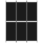 3-Panel Room Divider Black 150x200 cm Fabric