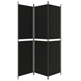 3-Panel Room Divider Black 150x200 cm Fabric - Top-Down View