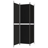 3-Panel Room Divider Black 150x200 cm Fabric