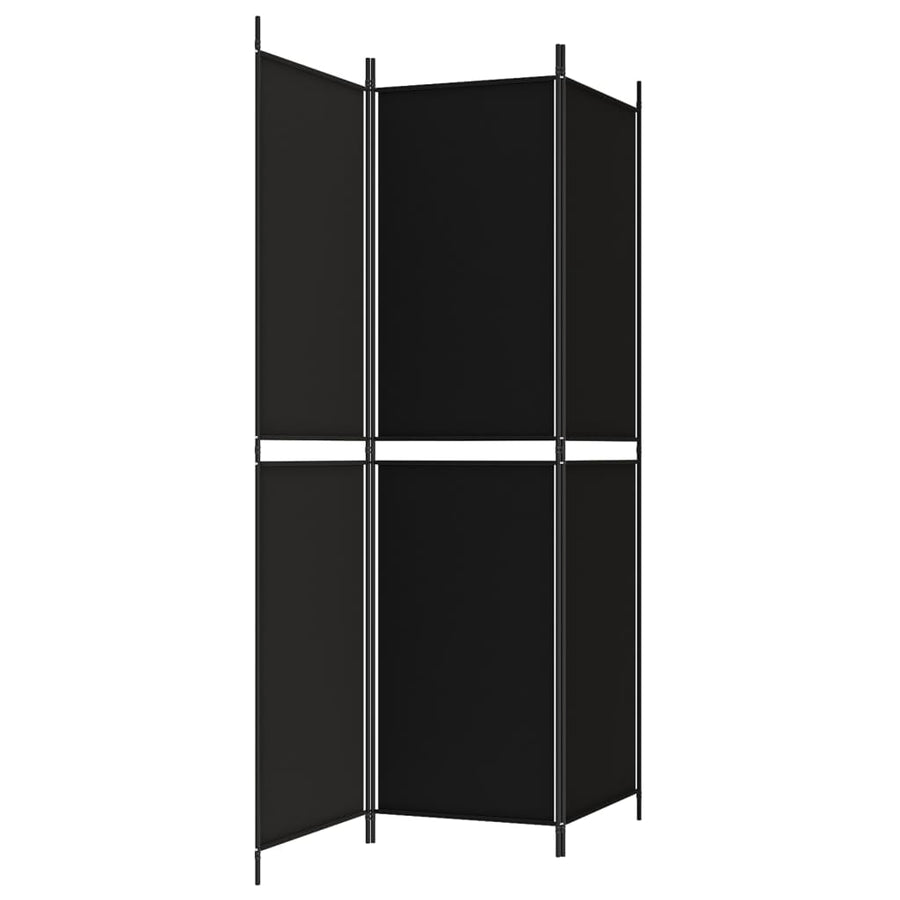 3-Panel Room Divider Black 150x200 cm Fabric
