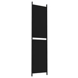 3-Panel Room Divider Black 150x200 cm Fabric - Rear View
