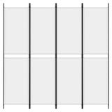 4-Panel Room Divider White 200x200 cm Fabric