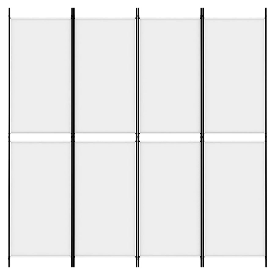 4-Panel Room Divider White 200x200 cm Fabric