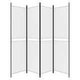 4-Panel Room Divider White 200x200 cm Fabric