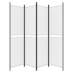 4-Panel Room Divider White 200x200 cm Fabric